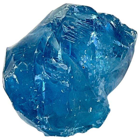 Satin Blue Translucent Art Glass Cullet Glowing Manganese Slag Glass #4GX276 - Picture 5 of 7